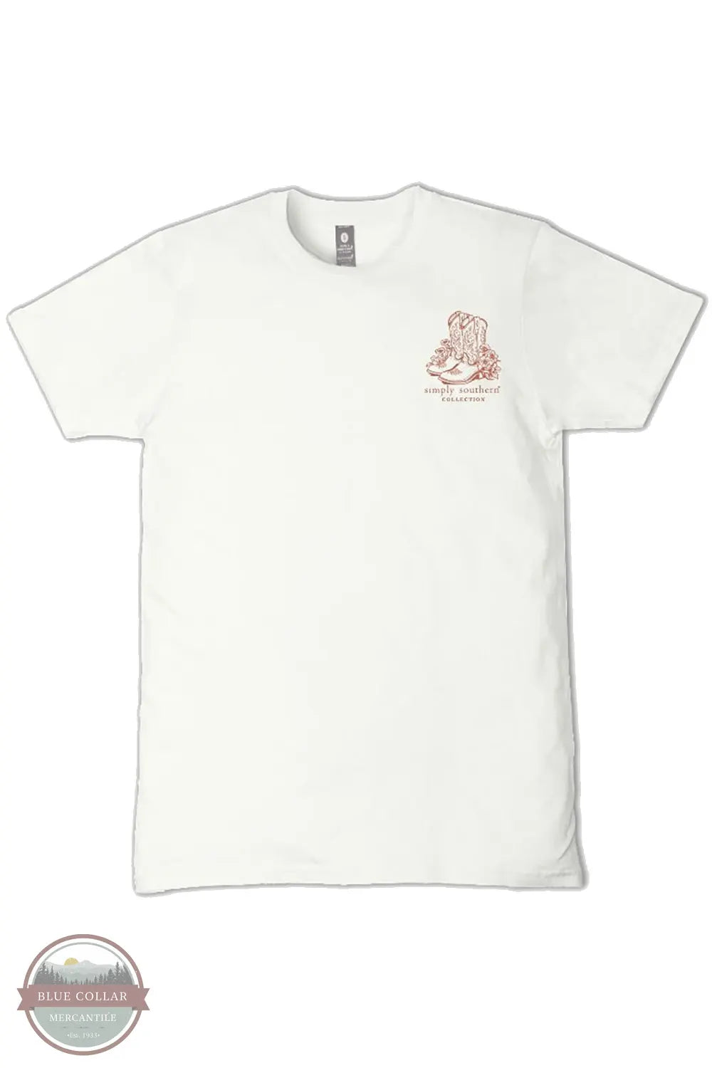 Simply Southern SS-WILD-OYSTER Long Live Cowgirl T-Shirt front view with pocket print