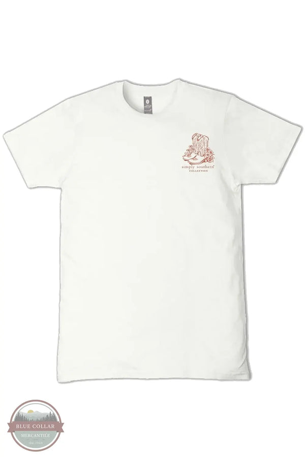 Simply Southern SS-WILD-OYSTER Long Live Cowgirl T-Shirt front view with pocket print