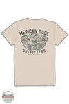 Simply Southern YTH-MN-SS-DEERDUDE-LINEN Merican' Dude Outfitter Short Sleeve T-Shirt in Tan, rear
