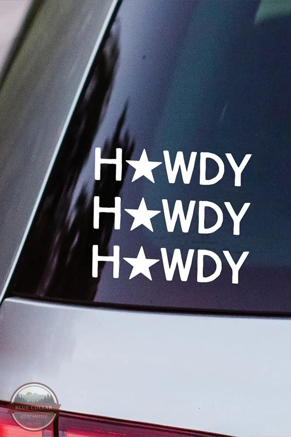 Sincere Surroundings VD1079W Howdy Howdy Car Decal in White