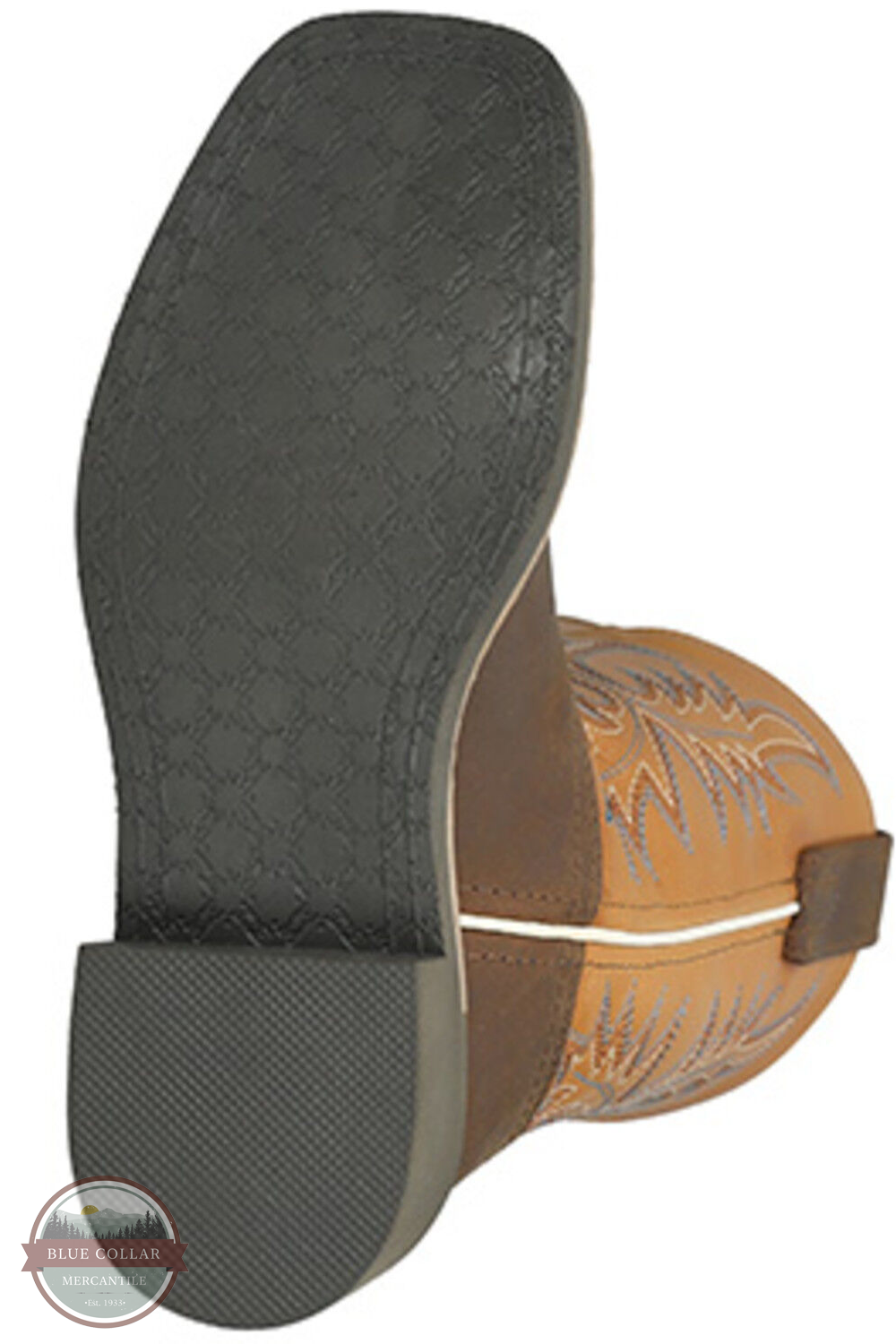 Smoky Mountain Boots 3516 Brown Oil Distress Square Toe Western Boot outer sole view