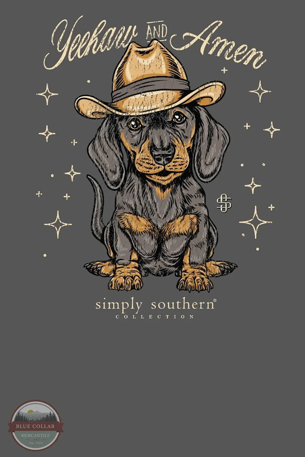 Ladies SS-AMEN-THUNDER Ladies Yeehaw & Ament T- Shirt imprint on shirt