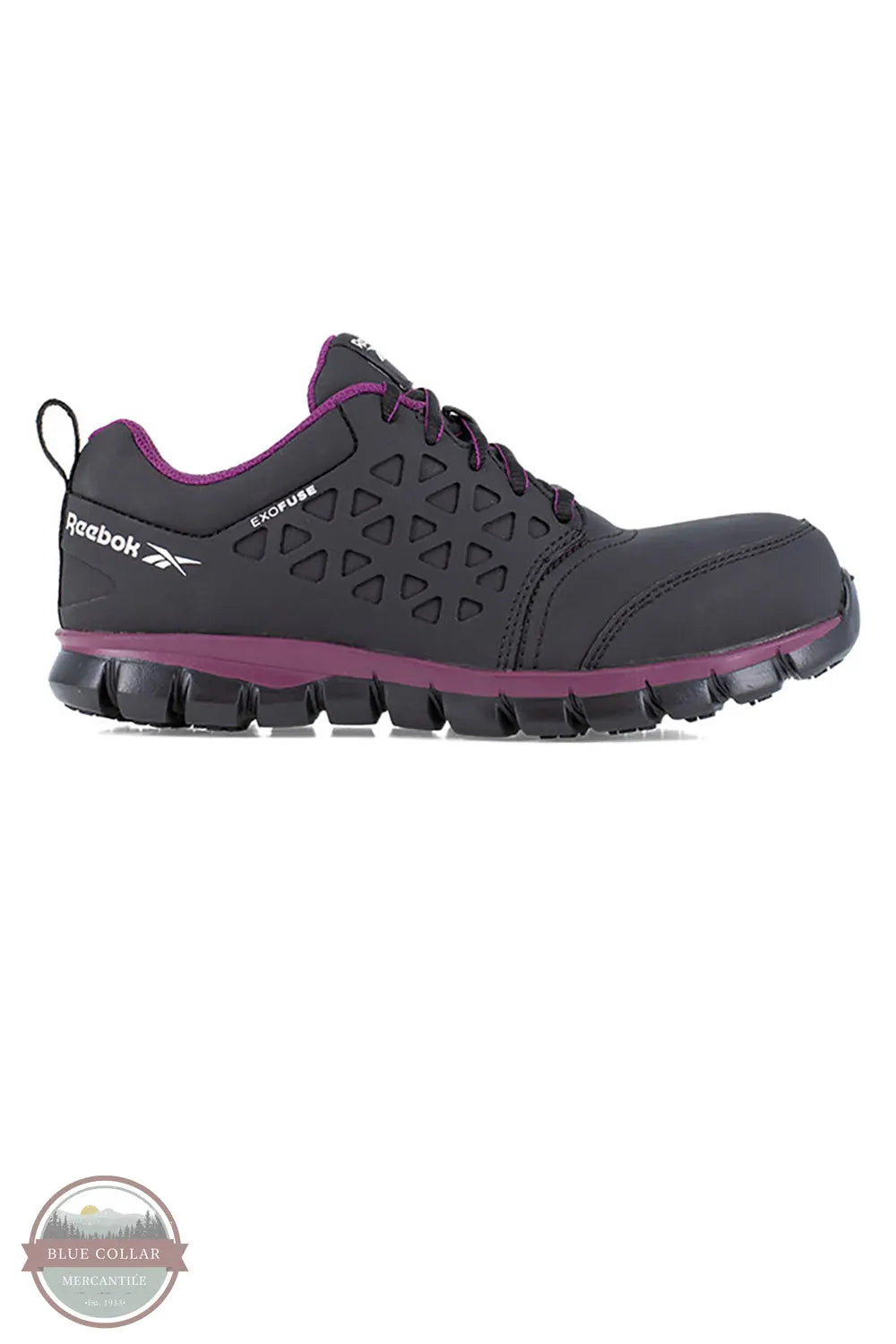 Reebok Women's Athletic Work Shoe RB492 - Black and Plum side view