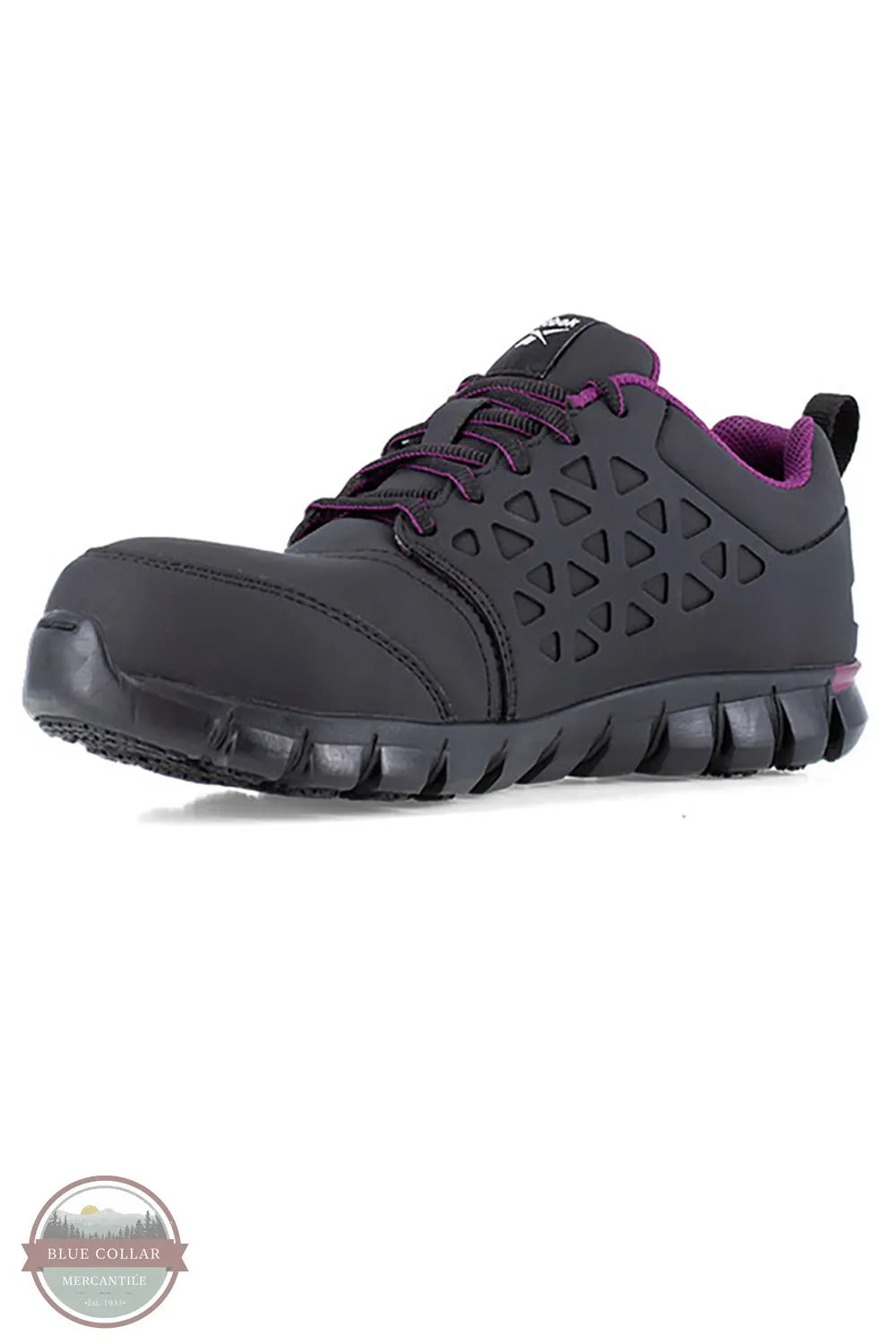Reebok Women's Athletic Work Shoe RB492 - Black and Plum inside view