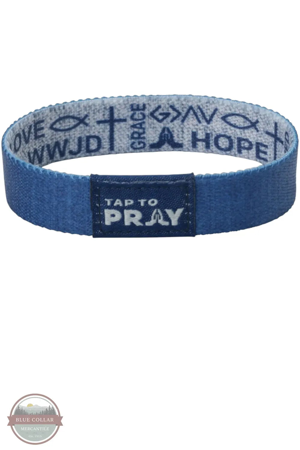 Versible's Symbols Of Faith Tap To Pray® Wristband in Navy solid color side shown