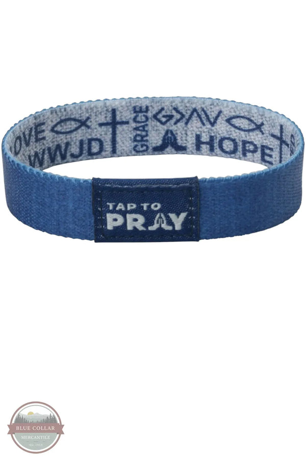 Versible's Symbols Of Faith Tap To Pray® Wristband in Navy solid color side shown