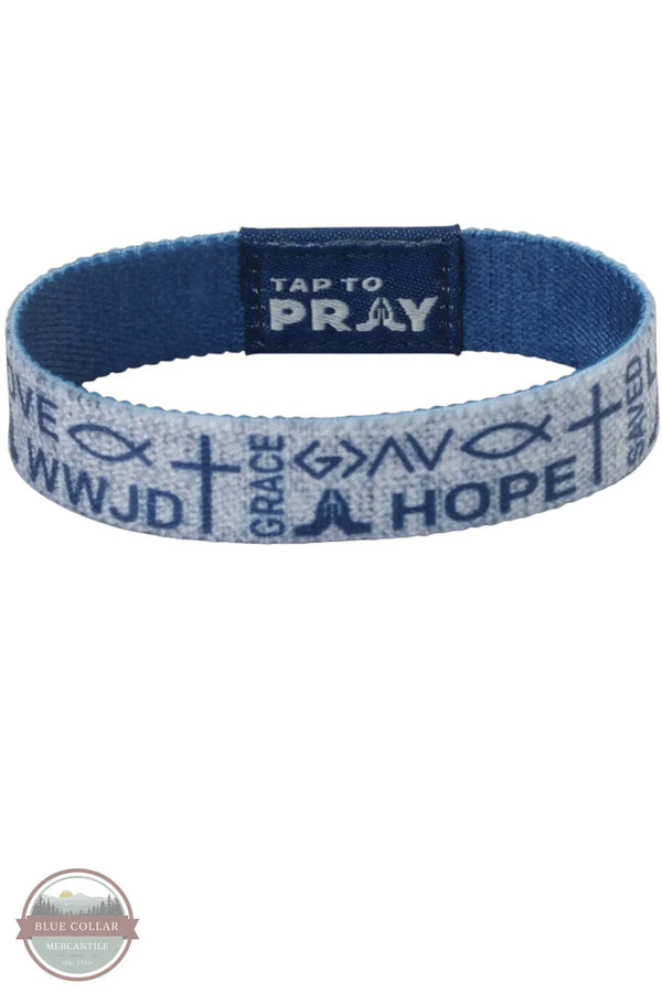 Versible's Symbols Of Faith Tap To Pray® Wristband in Navy symbol side shown