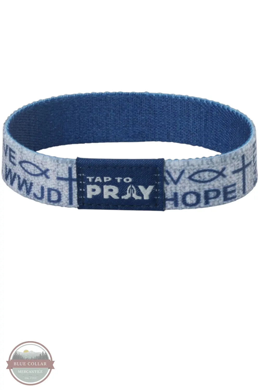 Versible's Symbols Of Faith Tap To Pray® Wristband in Navy symbol side with logo shown