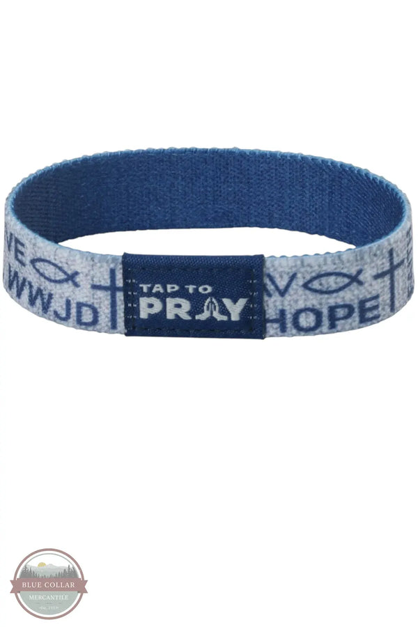 Versible's Symbols Of Faith Tap To Pray® Wristband in Navy symbol side with logo shown