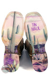 Tin Haul 14-021-0102-5088 TA Women's Cacatillow Western Boots - Broad Square Toe both soles shown with image