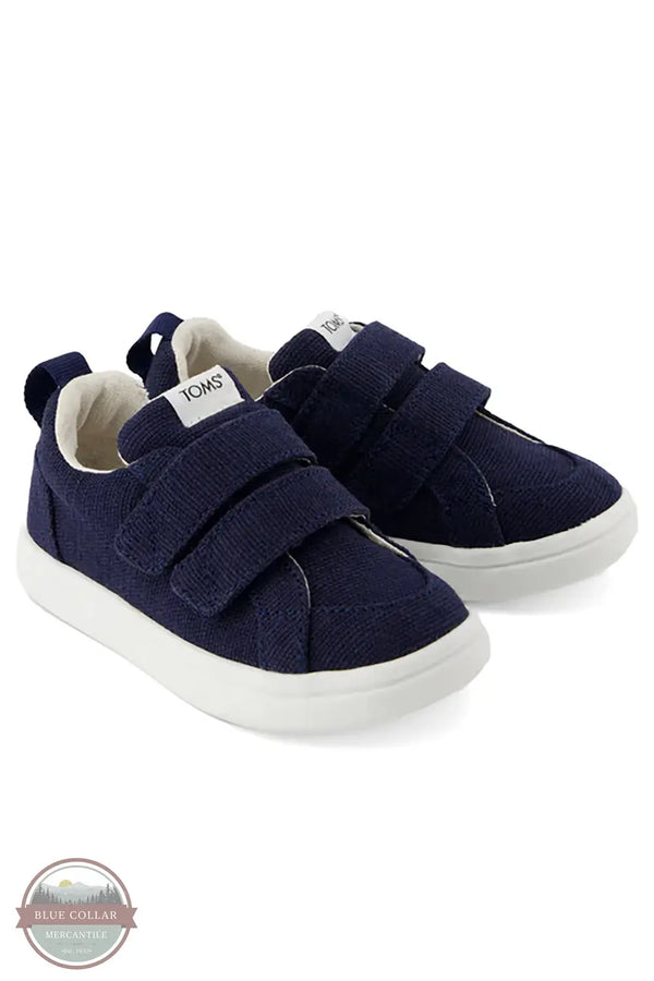 Toms Americas 10022102 Cruz Navy Blue Double Strap Toddler Sneaker, front
