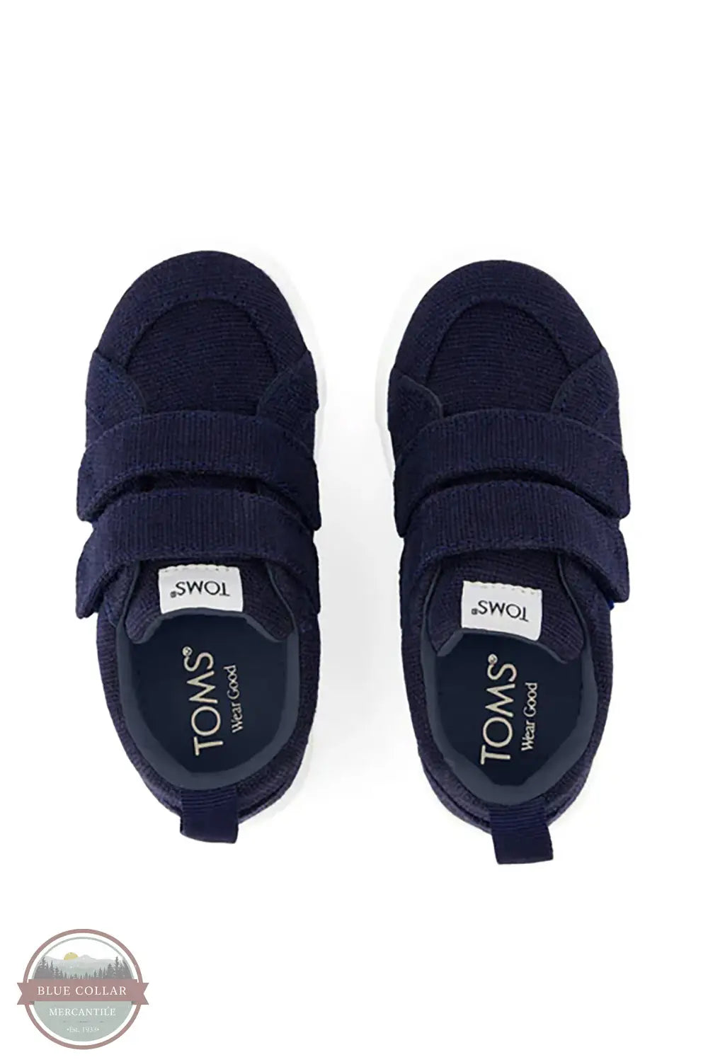 Toms Americas 10022102 Cruz Navy Blue Double Strap Toddler Sneaker, top