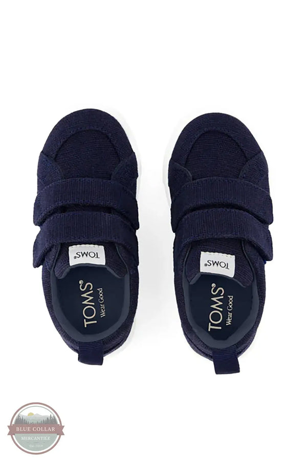 Toms Americas 10022102 Cruz Navy Blue Double Strap Toddler Sneaker, top