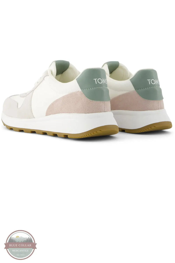 TOMS 10021428 TRVL LITE Retro Runner Sneaker - Water Repellent Natural Egret Suede back heel view