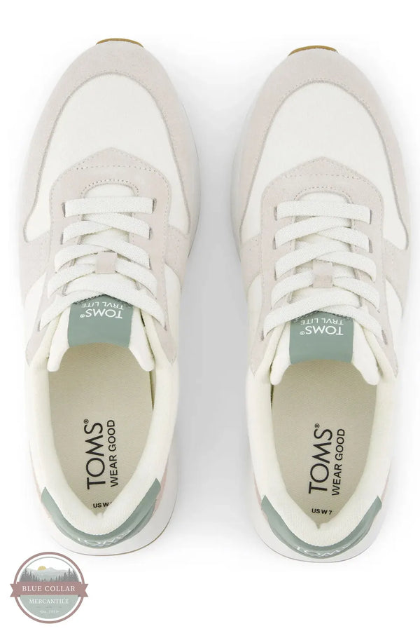 TOMS 10021428 TRVL LITE Retro Runner Sneaker - Water Repellent Natural Egret Suede birds eye view