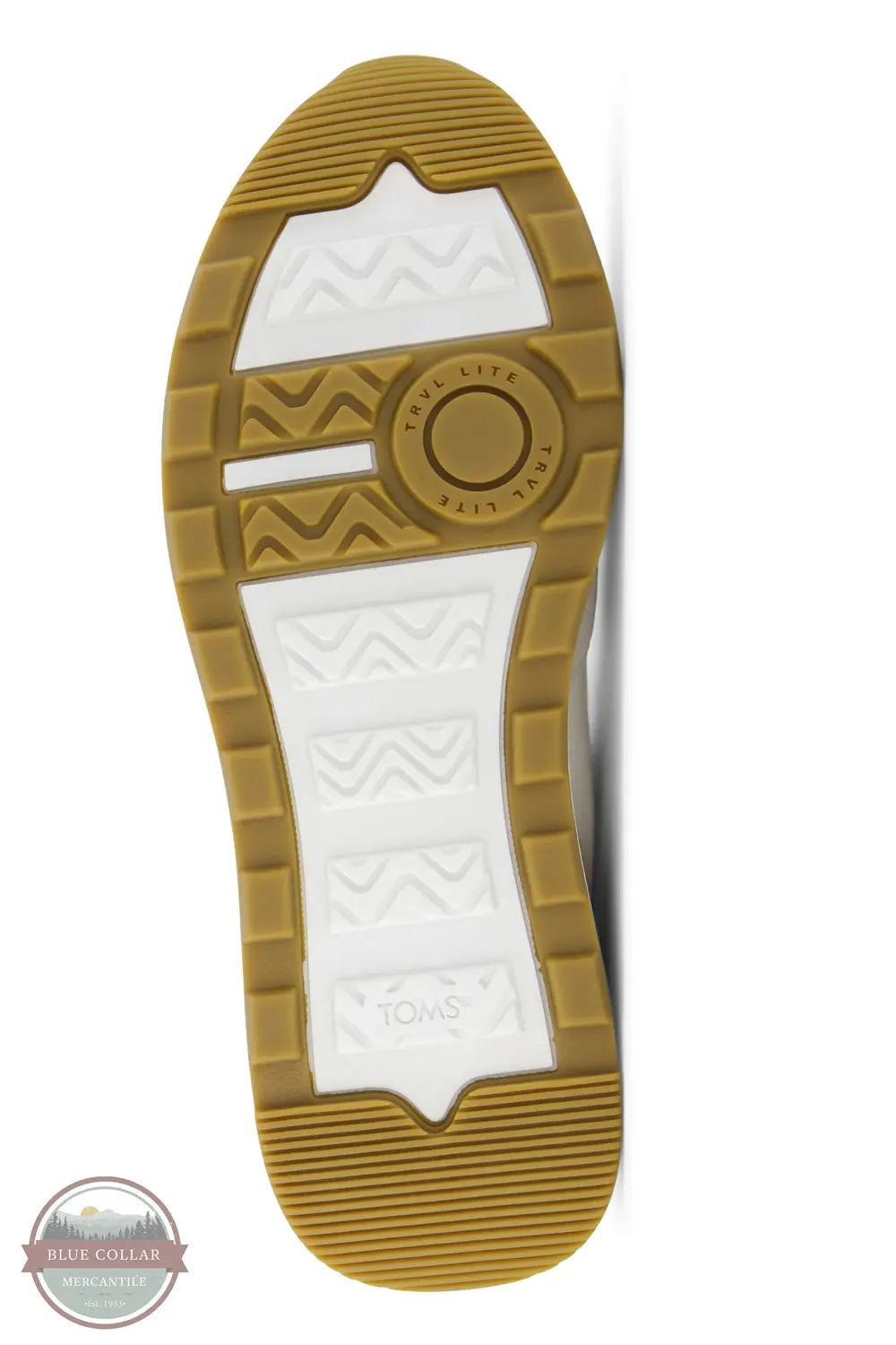 TOMS 10021428 TRVL LITE Retro Runner Sneaker - Water Repellent Natural Egret Suede sole view