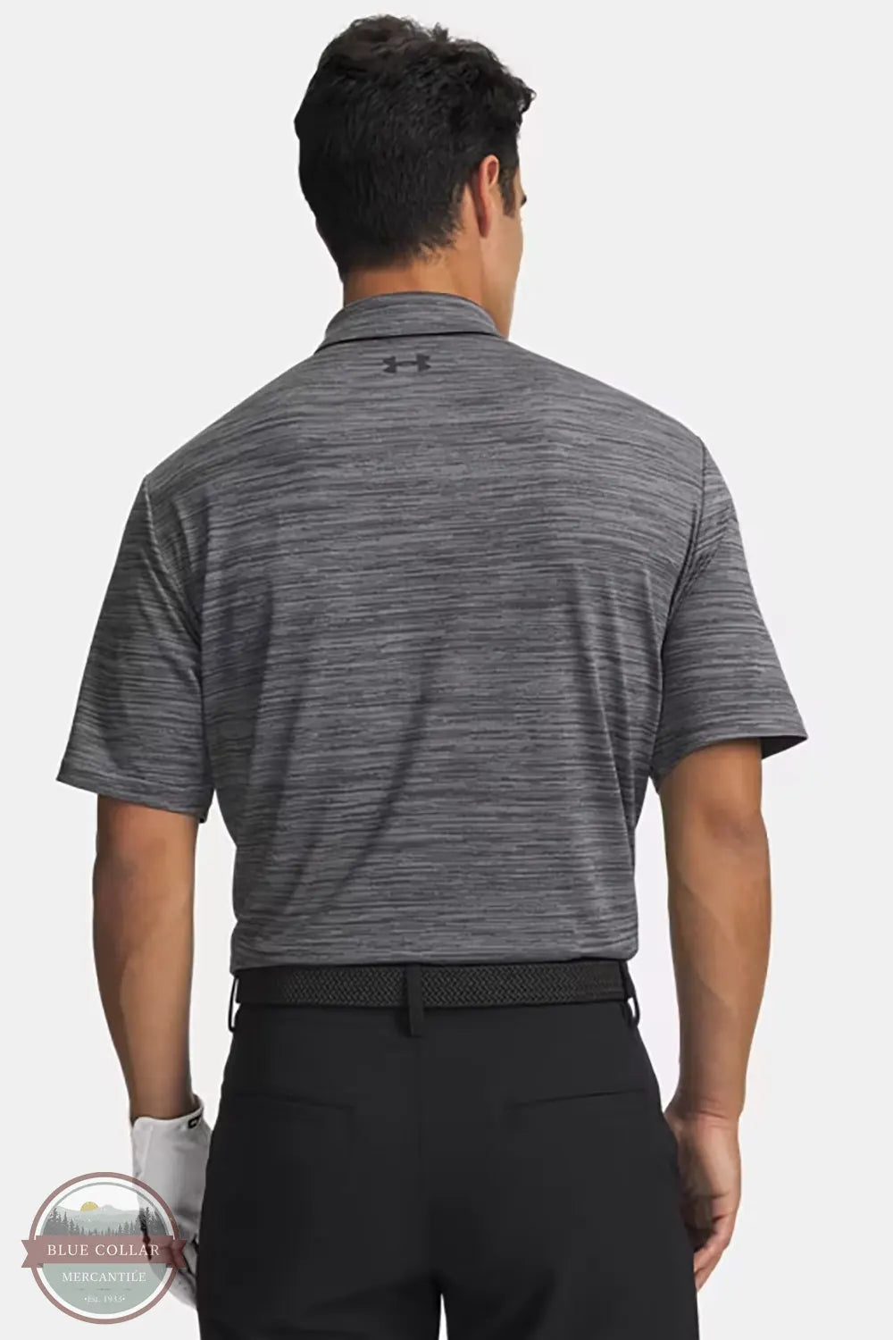 Under Armour 6009799-025 UA Matchplay Men's Polo Castlerock/Steel/Black back view of shirt