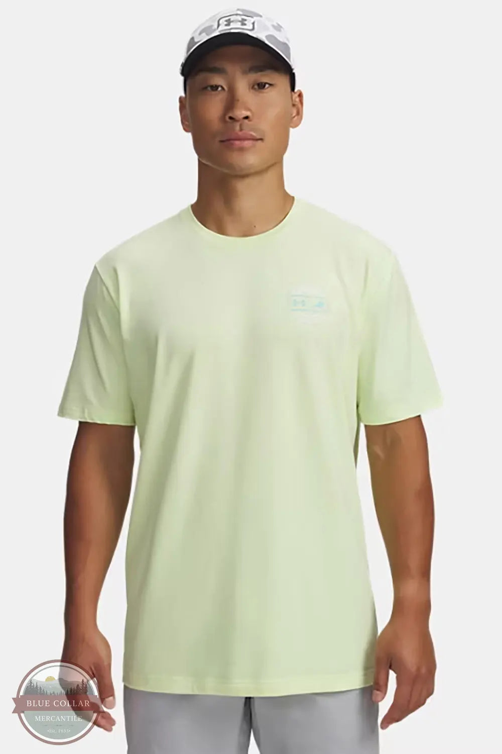Under Armour 6013087 UA X BlacktipH Fish Species T-Shirt green front view