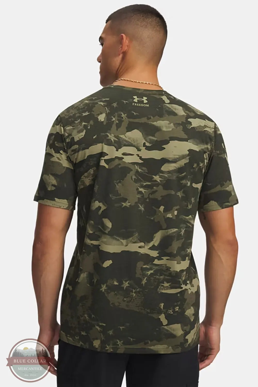 Under Armour 1382974-357 Freedom Camo T-Shirt Marine Green back image