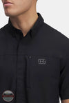 Under Armour 1383571 UA Fish Pro Hybrid Woven Shirt 001 Black front pocket detail image