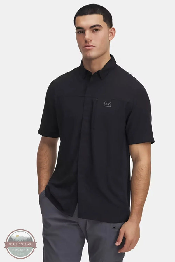 Under Armour 1383571 UA Fish Pro Hybrid Woven Shirt 001 Black front model image