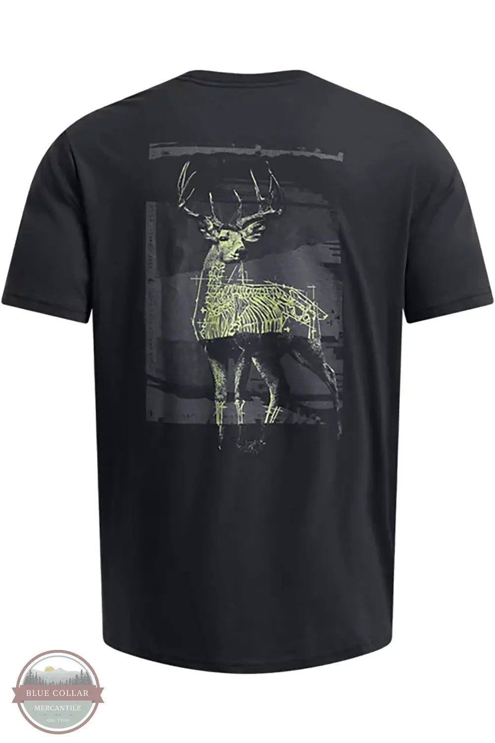 Under Armour 1386778 Men's UA Schematic White Tail Short Sleeve T-Shirt 001 Black Back View