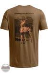 Under Armour 1386778 Men's UA Schematic White Tail Short Sleeve T-Shirt 498 Coyote/Gridiron Brown Back print view