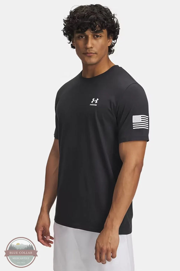 Under Armour 6004096 UA Freedom Flag Men's T-Shirt 001 Black front view