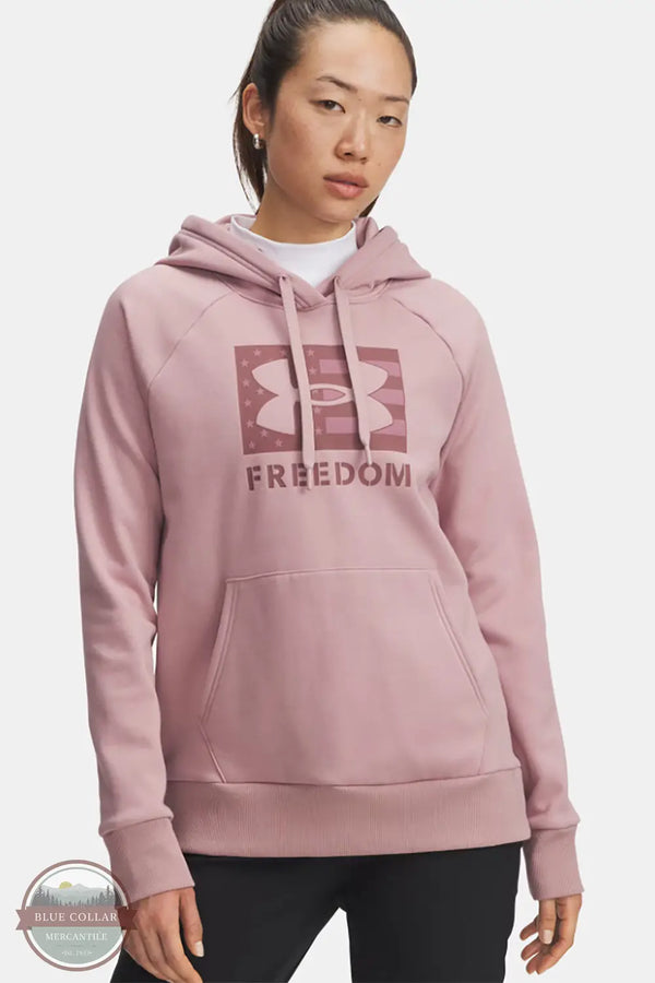 Under Armour 6007923-673 Women's Freedom Rival Hoodie in Pink, front