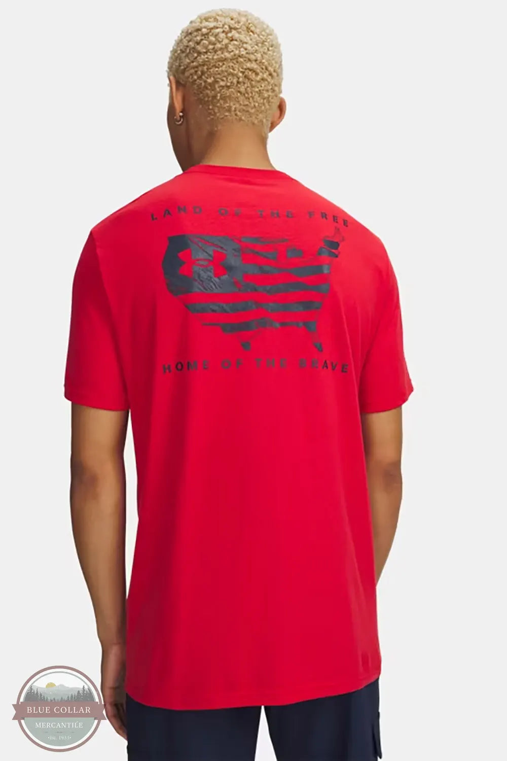 Under Armour 6009149-600 Freedom Flag Short USA T-Shirt red back image