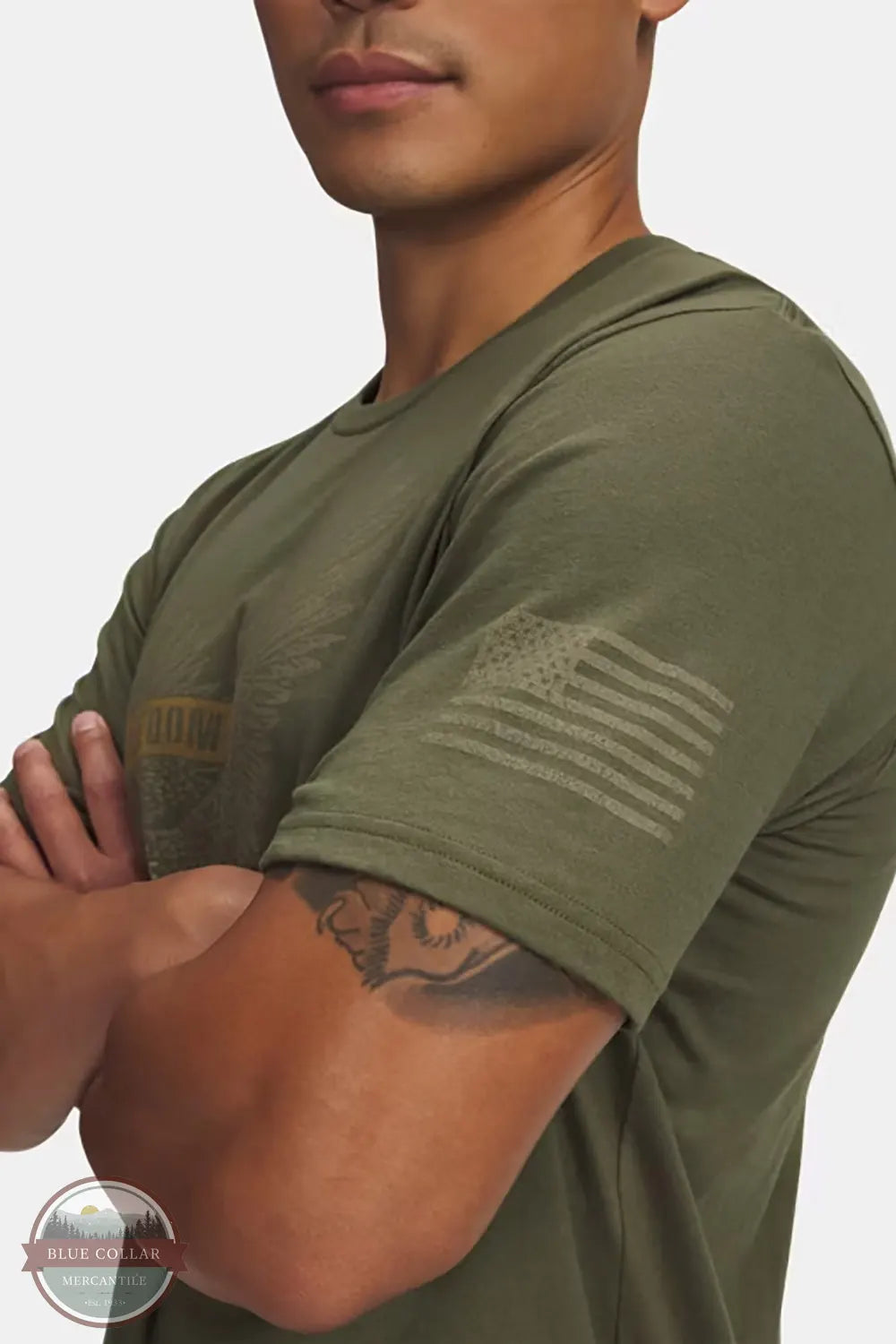 Under Armour 6009152-390 Freedom Eagle T-Shirt in marine green sleeve image