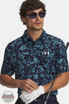 Under Armour 6009800-411 UA Matchplay Printed Men's Polo in Midnight Navy / Blue Haze / White front view