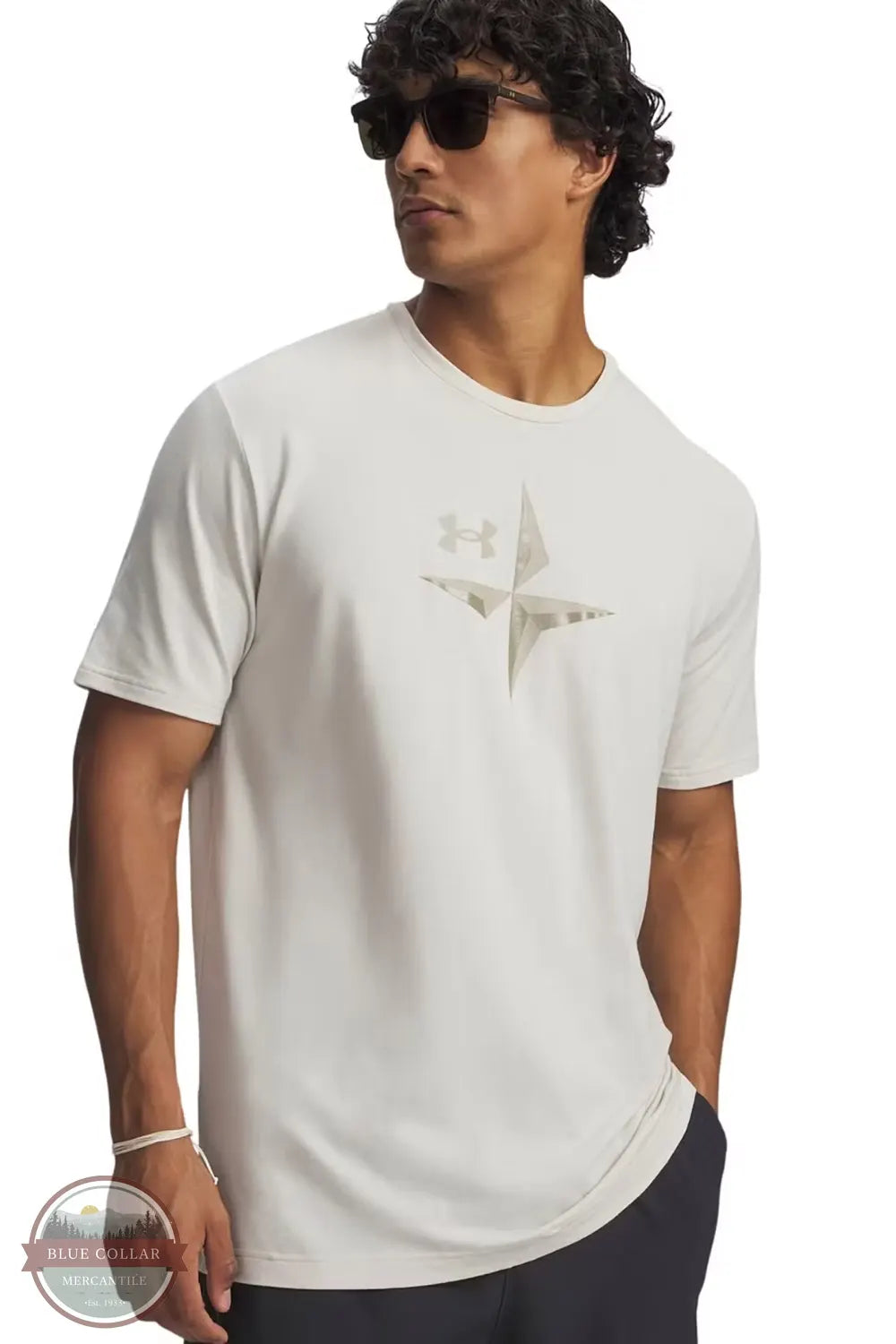 Under Armour 6012783 UA Explore Graphic Short Sleeve T-Shirt in 110 White Front model image