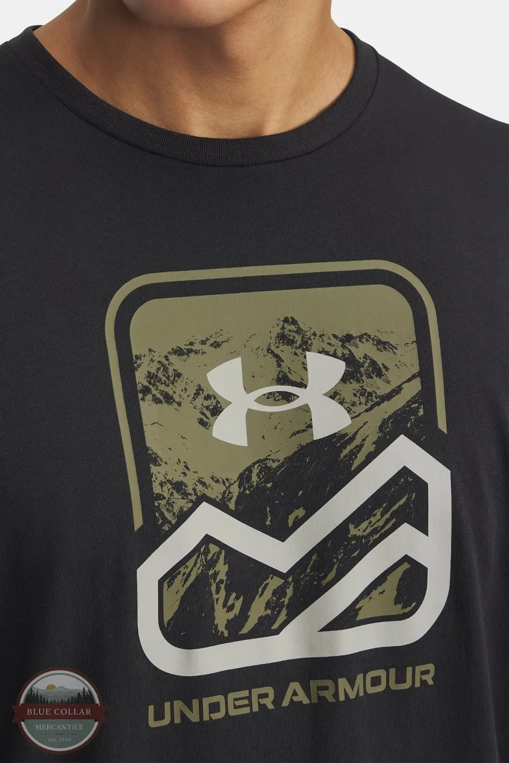 Under Armour 6013031 UA Mountain Box T-Shirt front print close up view