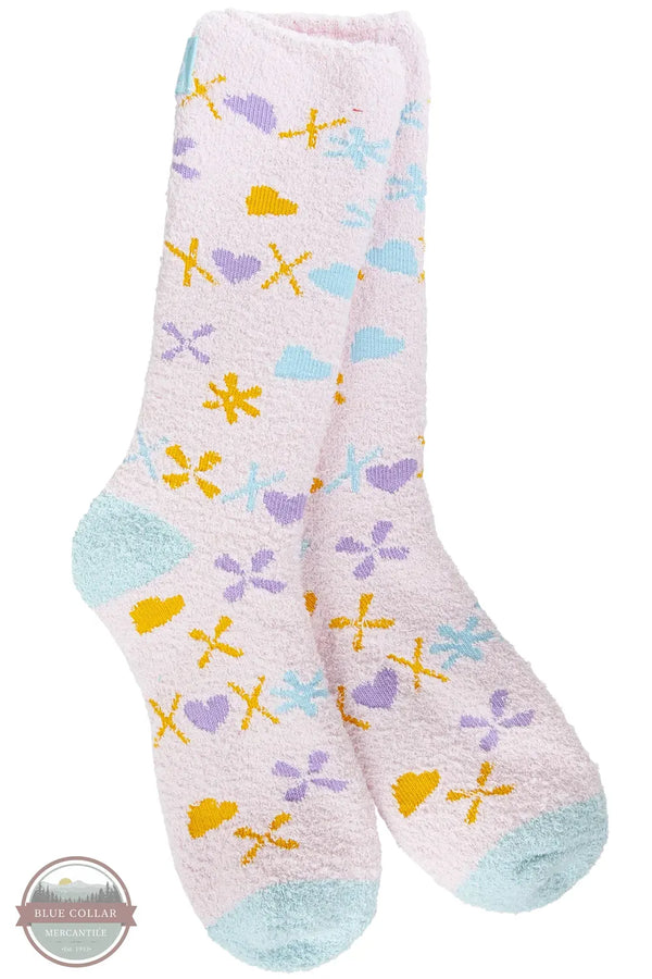 World's Softest WSCZCRW-684 Valentine Cozy Cresw Socks in XOXO
