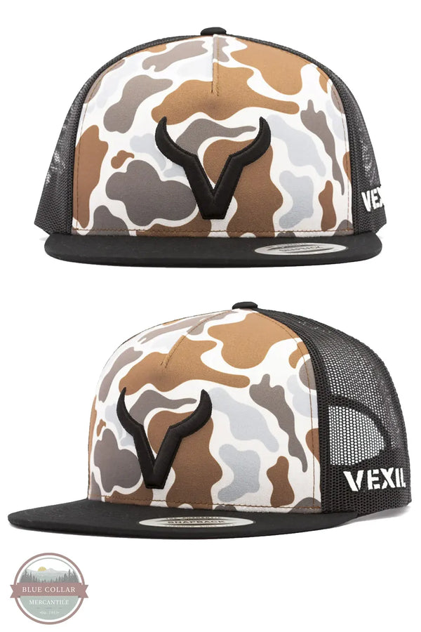 Vexil Brand - Black Icon - Black/Light Retro Camo/Black Mesh front views