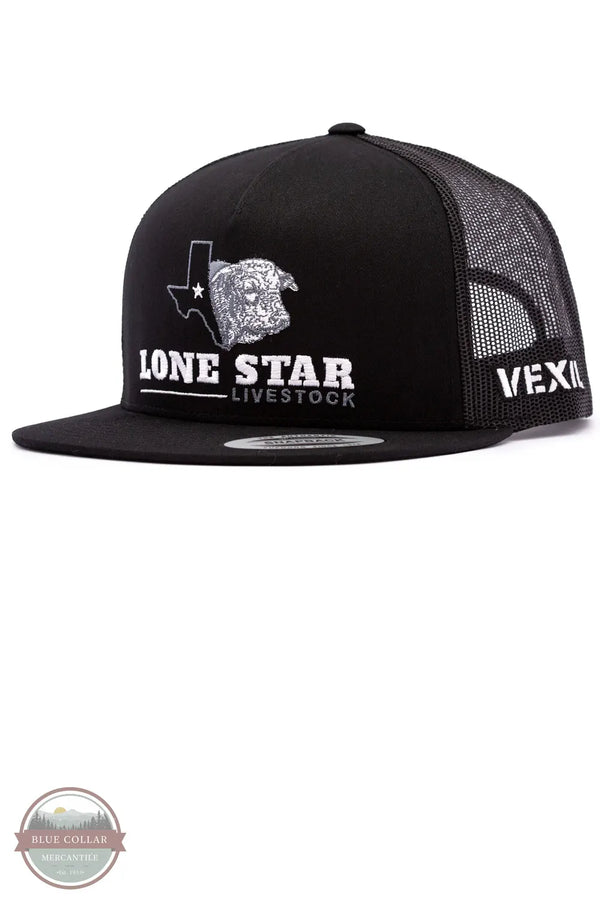 Vexil Brand Lone Star Livestock Snapback Cap in black angled view