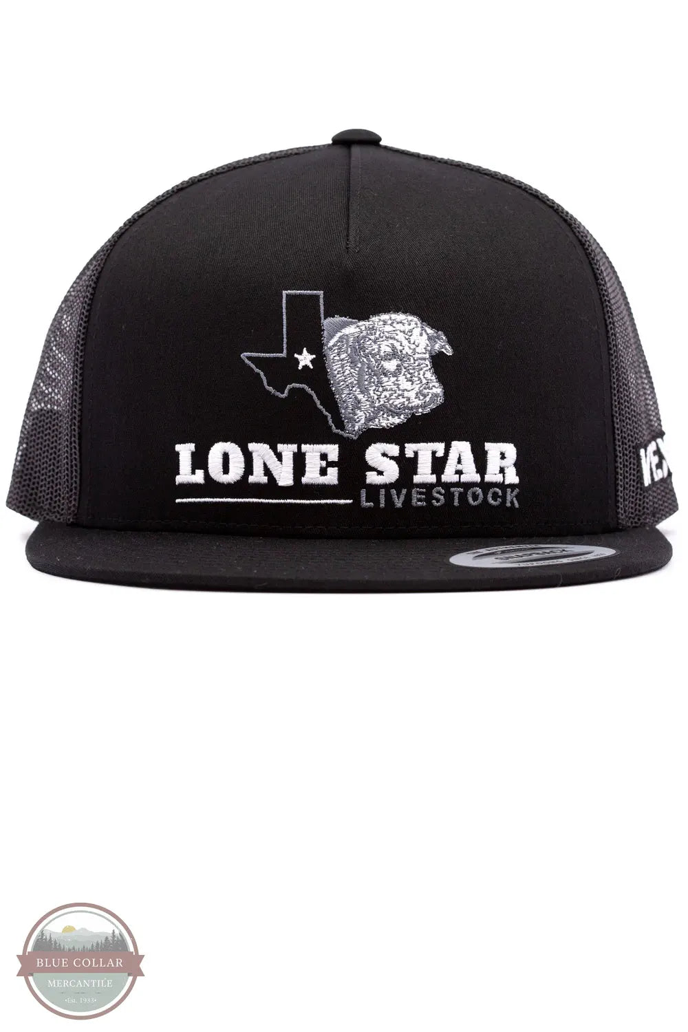 Vexil Brand Lone Star Livestock Snapback Cap in black, front view