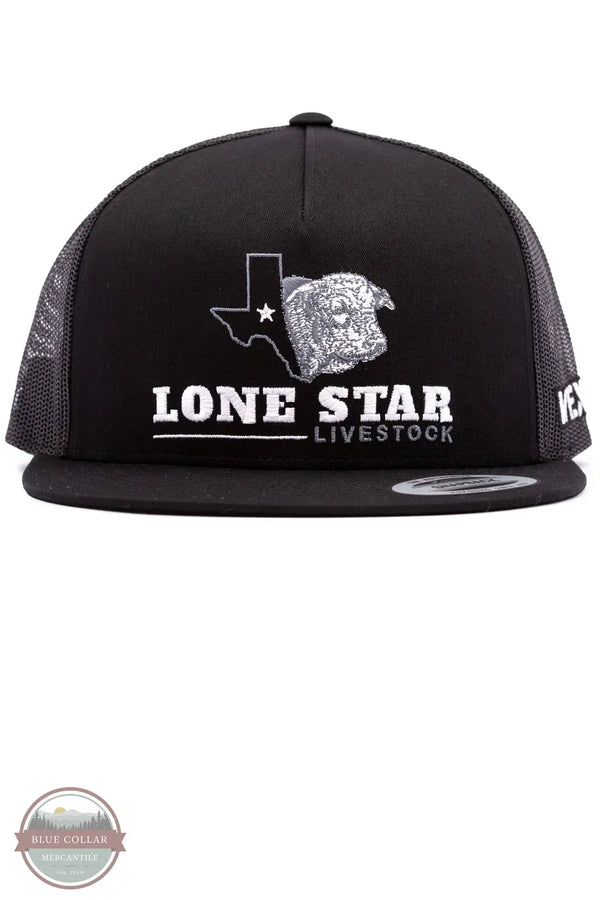 Vexil Brand Lone Star Livestock Snapback Cap in black, front view