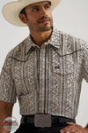 Wrangler 112374815 Vintage-Inspired Piped Printed Western Snap Shirt front view