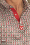 Vexil Brand - Western Pearl Snap Polo - Native Arrows | Red vexil tag view