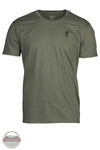 Browning Whitetail Flag Short Sleeve Shirt in Military Green front view