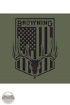 Browning Whitetail Flag Short Sleeve Shirt in Military Green logo view only