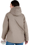 Berne WHJ25GSC Women's Weather Warrior Hooded Jacket in Greystone Cinnamon back view