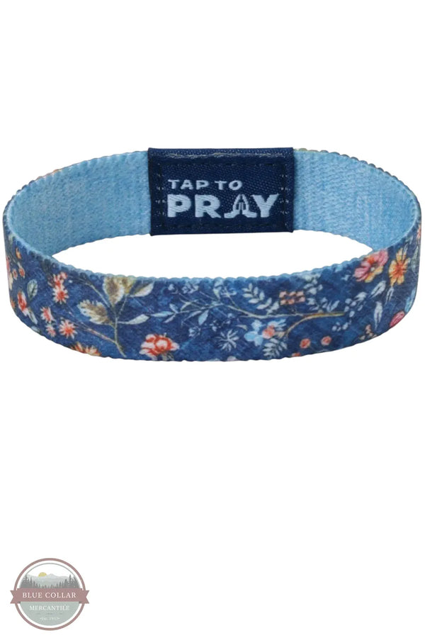 Versible's Wildflower-Be Still Tap To Pray Wristband flower pattern side shown