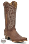 Circle G L6355 Women's Embroidery Triad Bronze Snip Toe Cowboy Boot angled view