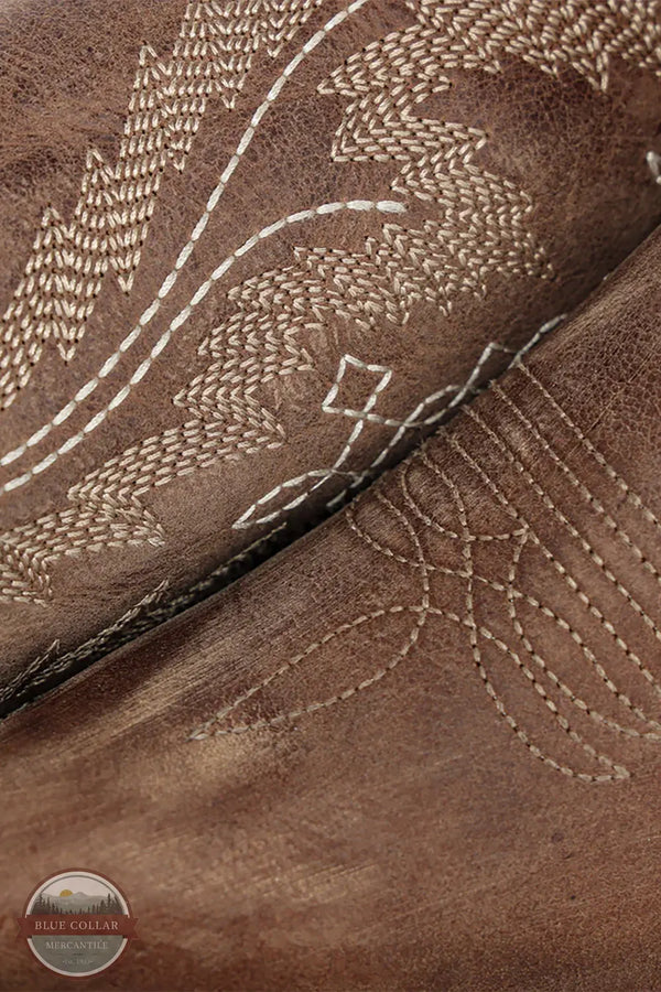 Circle G L6355 Women's Embroidery Triad Bronze Snip Toe Cowboy Boot stitching detail view