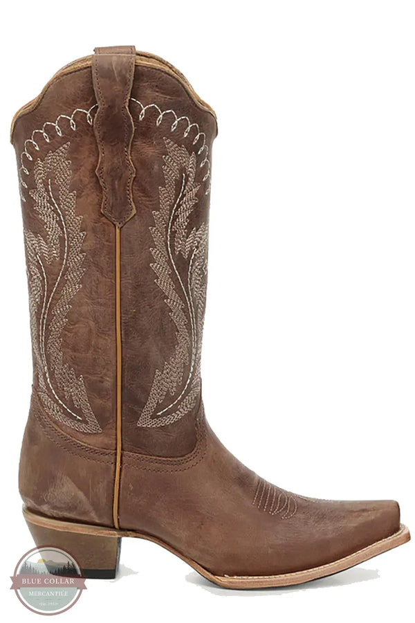 Circle G L6355 Women's Embroidery Triad Bronze Snip Toe Cowboy Boot side view