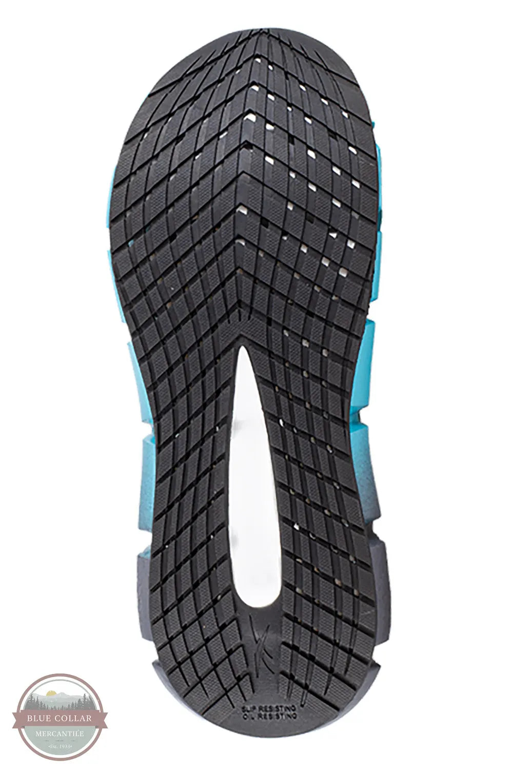 Reebok RB133 Women's Floatzig 2 Work Athletic Work Shoe Composite Toe in Dark Gray & Blue outersole view