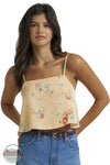 Wrangler 112380070 Women's Flowy Crop Tank in Orange Peach front view